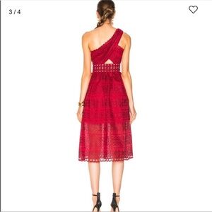 Self-Portrait One Shoulder Red Lace Dress
